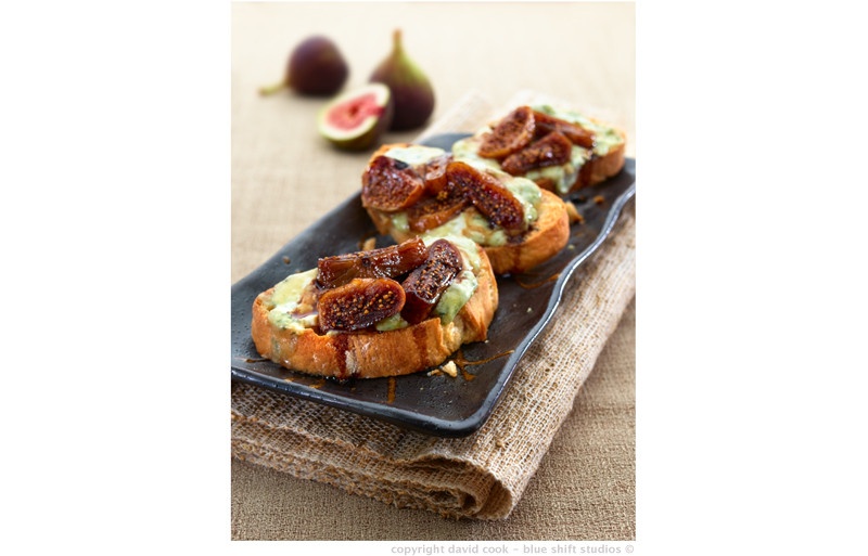 stilton and fig crostini