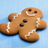 gingerbread man on blue background